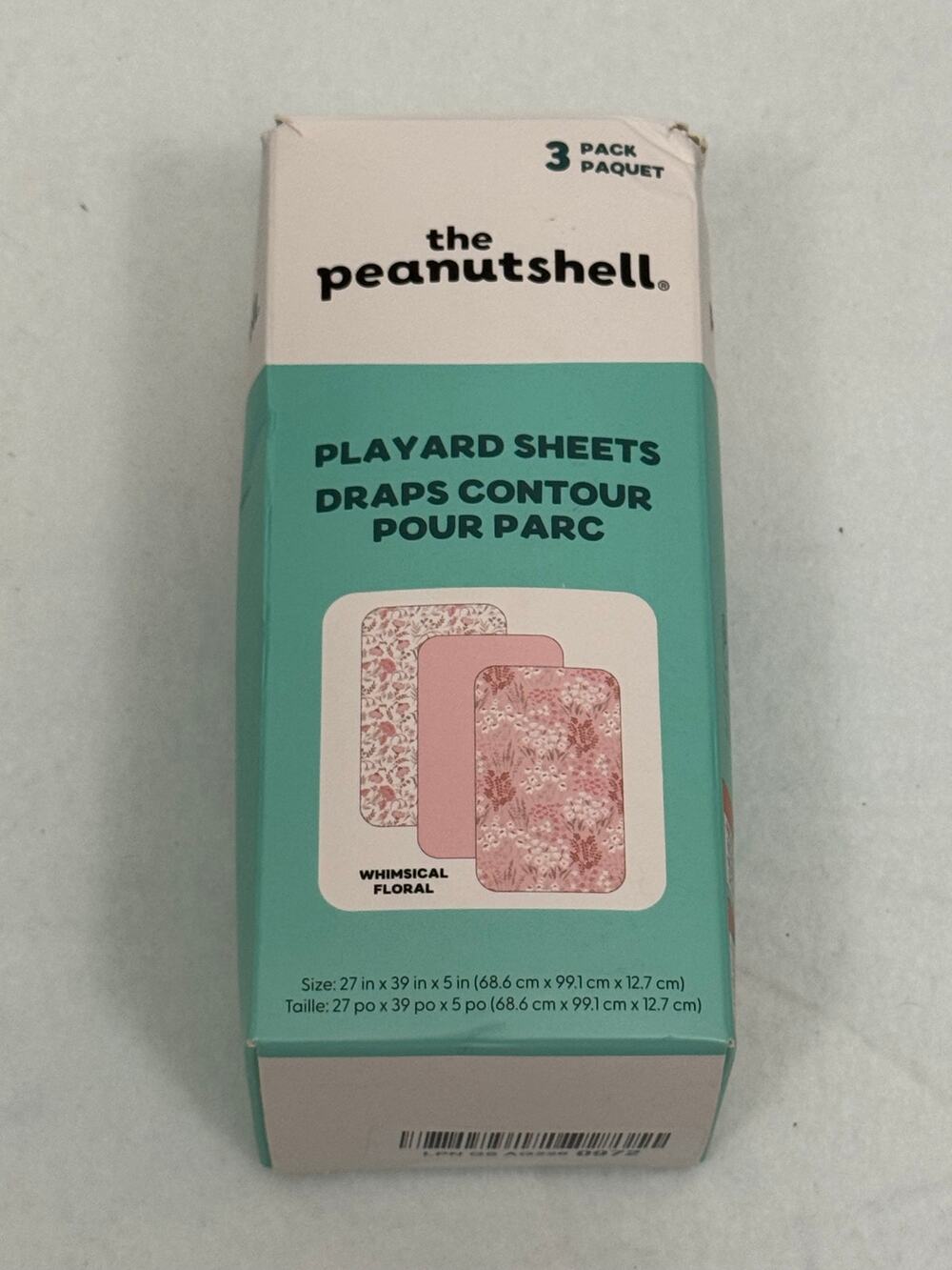 The Peanutshell 3-Pack Fitted Playard Sheets - Baby Girl - Floral